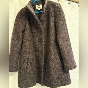 Anne Klein Brown Teddy Wool Coat Vintage Jacket